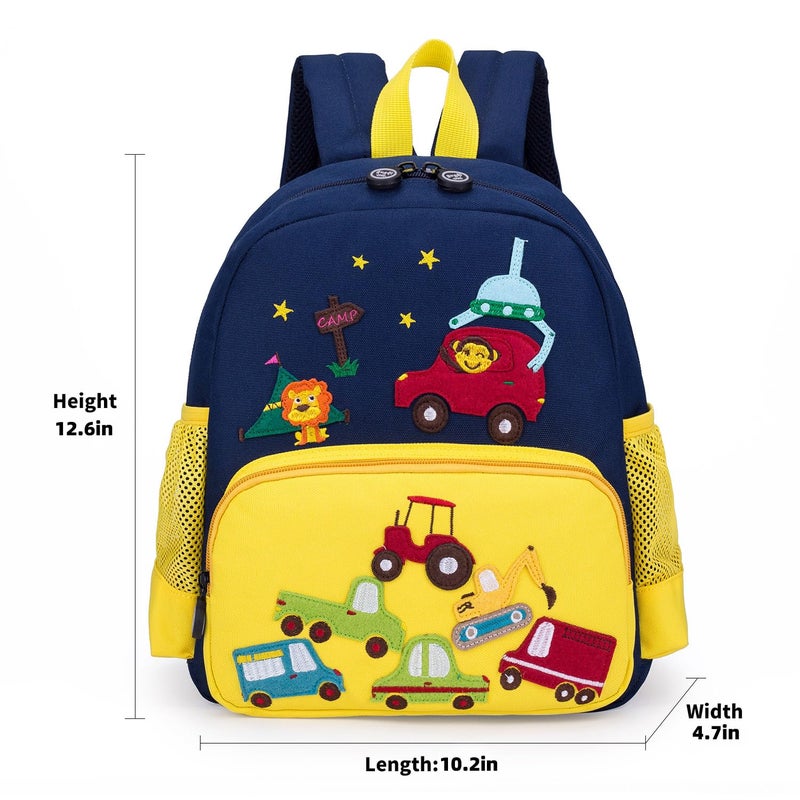 Willikiva Cute Zoo Little 3D Backpack Kids Backpack for Boys and Girls Toddler Backpack Waterproof Preschool Yellow Car One Size - Image 2